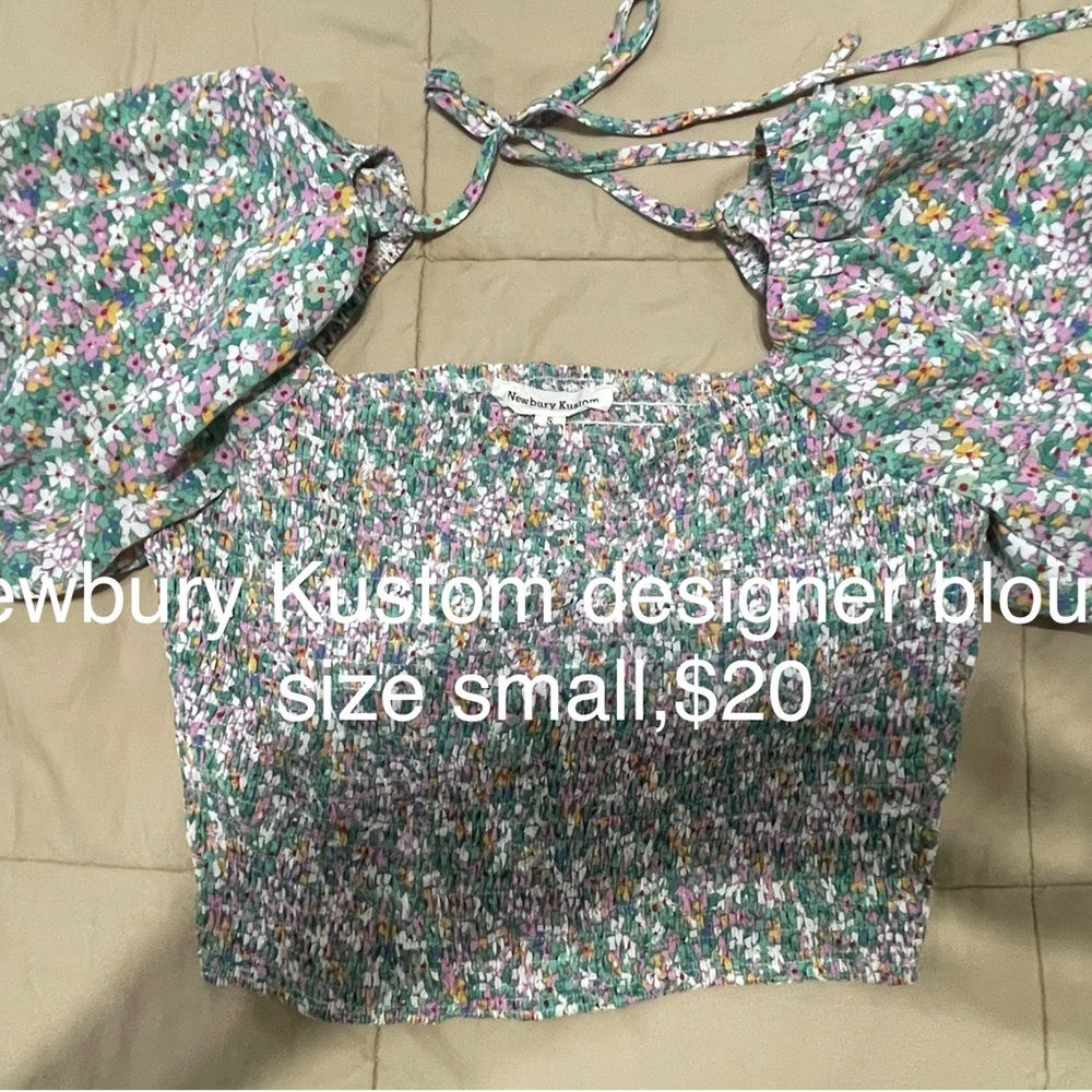 Newbury Kustom Women's Floral Blouse - Green and Purple